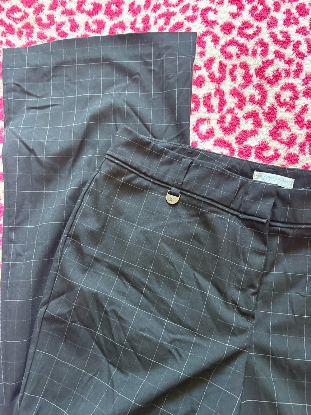 New York & Company Stretch Windowpane Dress Pants | Career Core Trouser - Picture 4 of 4